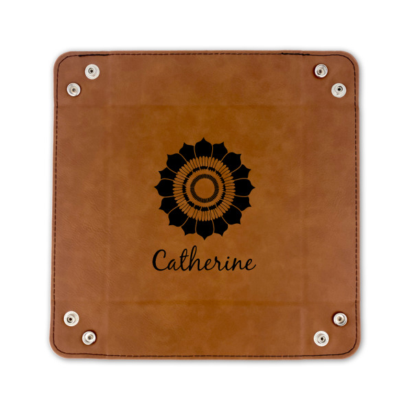 Custom Design - 6" x 6" Leatherette Snap Up Tray - FLAT FRONT