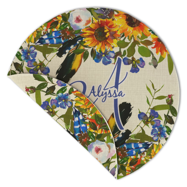 Custom Design - Round Linen Placemats - Front (folded corner double sided)