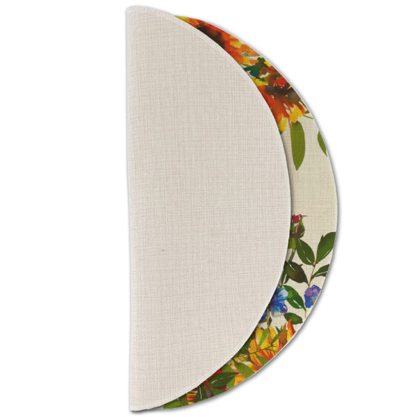 Custom Design - Round Linen Placemats - HALF FOLDED (single sided)
