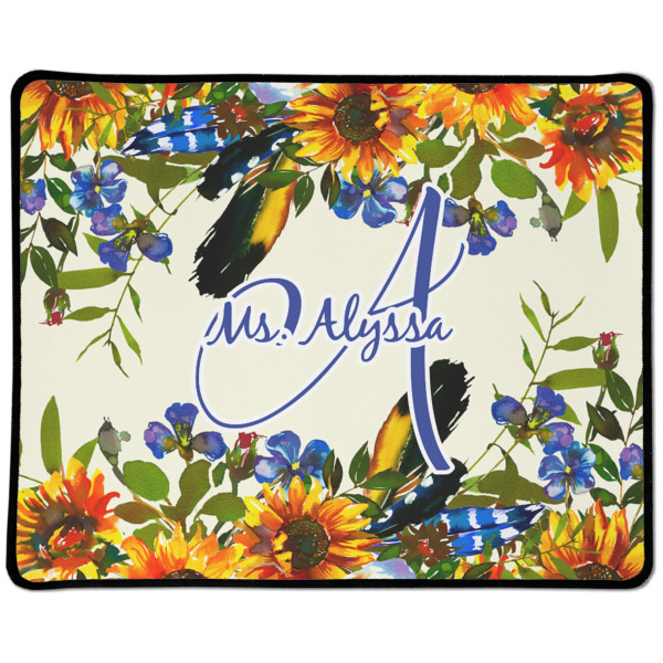 Custom Sunflowers Large Gaming Mouse Pad - 12.5" x 10" (Personalized)