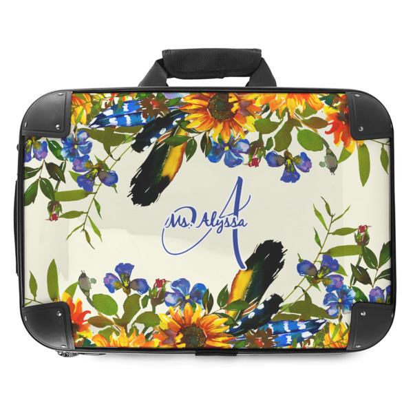 Custom Sunflowers Hard Shell Briefcase - 18" (Personalized)