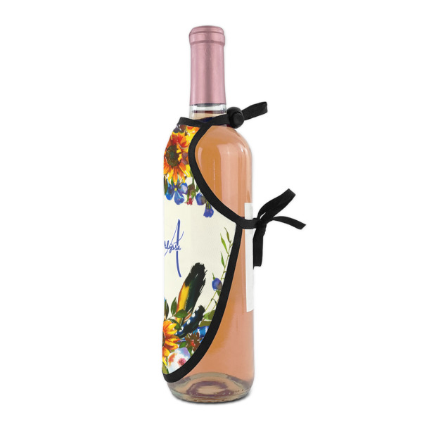 Custom Design - Wine Bottle Apron - DETAIL WITH CLIP ON NECK