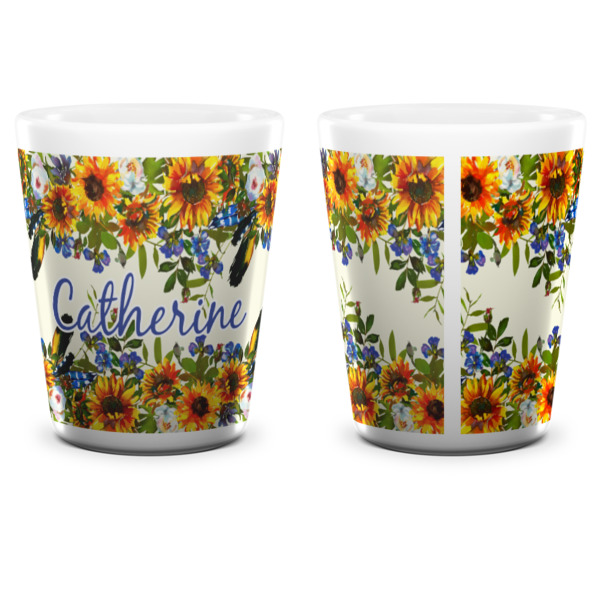 Custom Design - Ceramic Shot Glass - White - Front & Back