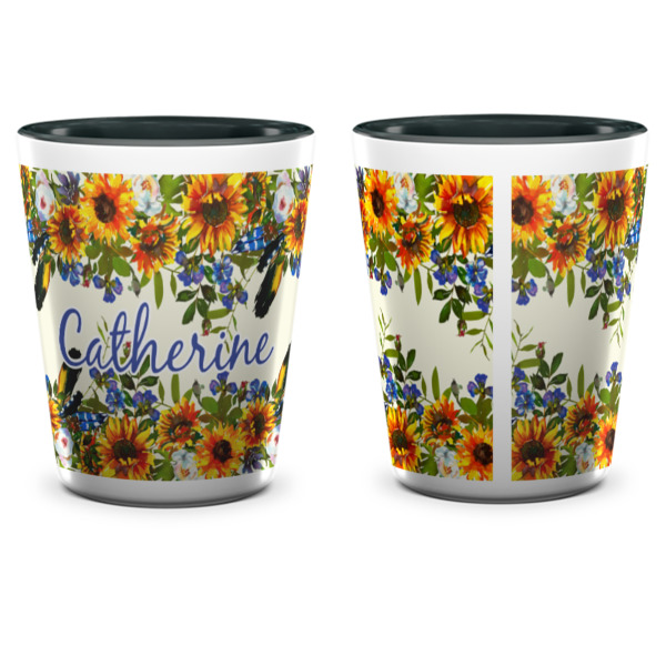 Custom Design - Ceramic Shot Glass - Two Tone - Front & Back