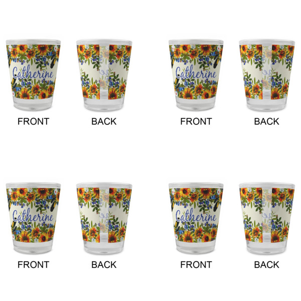 Custom Design - Glass Shot Glass - Standard - Set of 4 - Front & Back