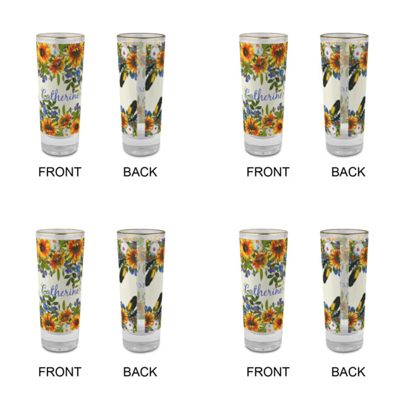 Custom Design - Glass Shot Glass - 2oz - Set of 4 - Front & Back