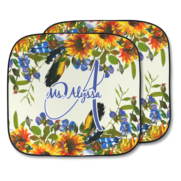 Custom Sunflowers Car Sun Shade - Two Piece (Personalized)