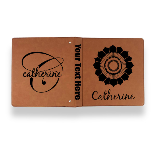 Custom Design - Leather Binder - 1" - Rawhide - Back Spine Front View