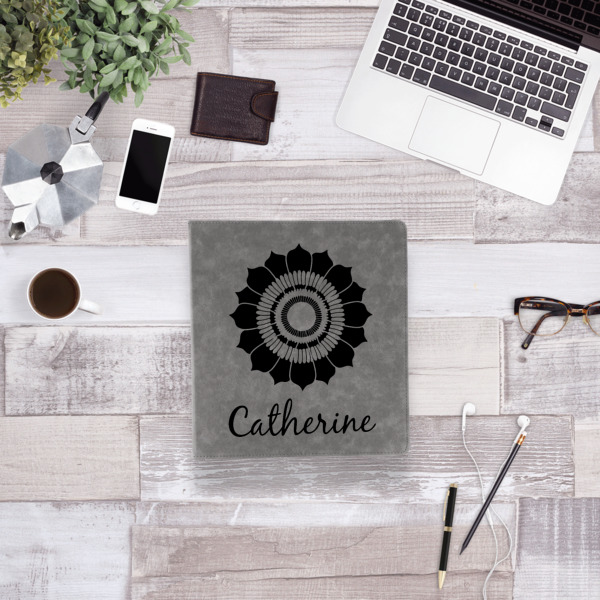 Custom Design - Leather Binder - 1" - Grey - Lifestyle View