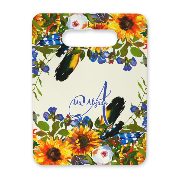 Custom Sunflowers Rectangular Trivet with Handle (Personalized)