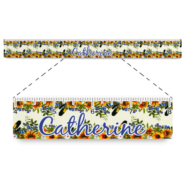 Custom Sunflowers Plastic Ruler - 12" (Personalized)