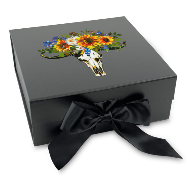 Custom Design - Gift Boxes with Magnetic Lid - Black - Front (angle)