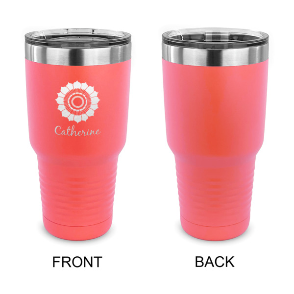Custom Design - 30 oz Stainless Steel Ringneck Tumblers - Coral - Single Sided - APPROVAL