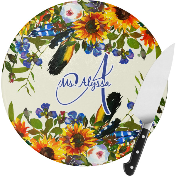 Custom Design Your Own Round Glass Cutting Board - Small