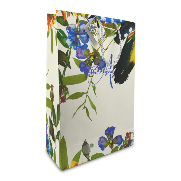 Custom Sunflowers Large Gift Bag (Personalized)