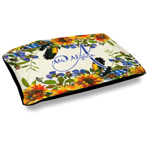 Custom Sunflowers Dog Bed w/ Name and Initial