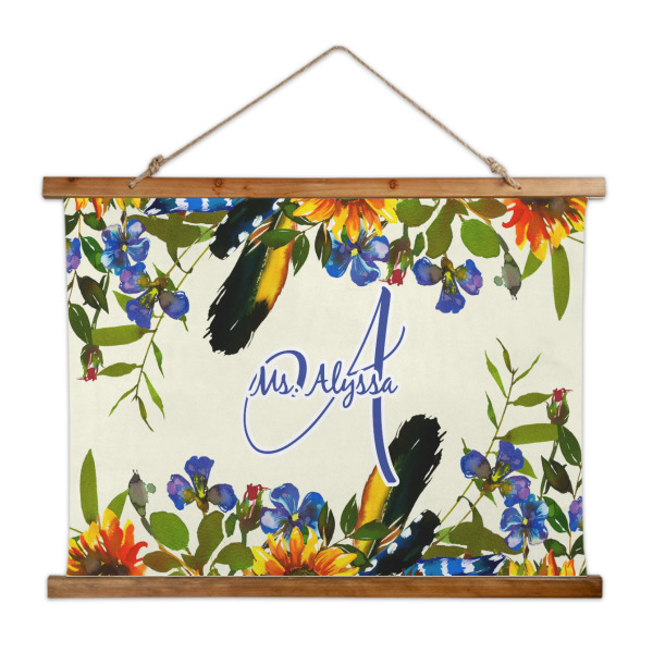 Custom Sunflowers Wall Hanging Tapestry - Wide (Personalized)