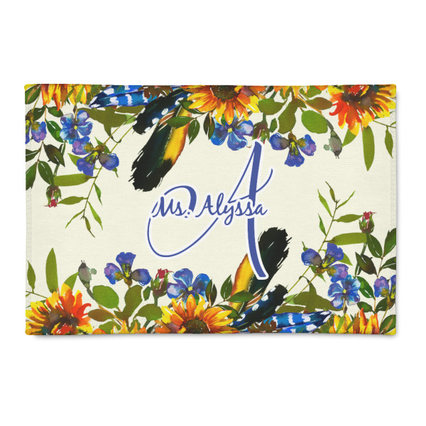 Custom Sunflowers 2' x 3' Indoor Area Rug (Personalized)