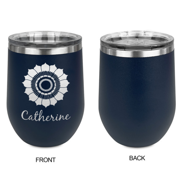 Custom Design - Stainless Wine Tumblers - Navy - Single Sided - Approval