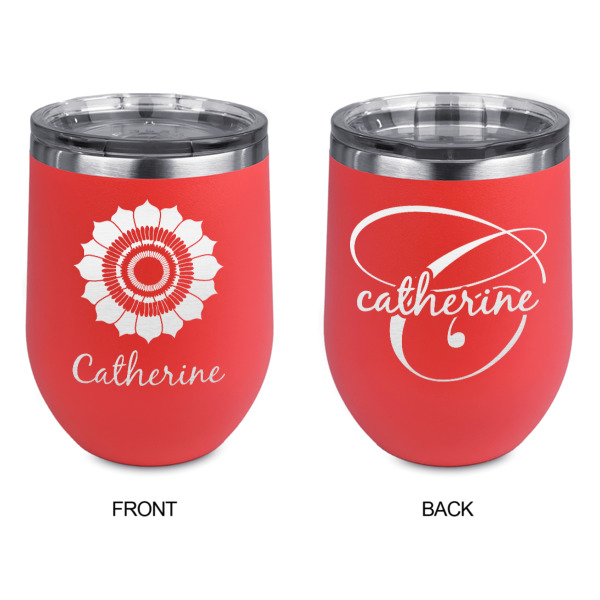 Custom Design - Stainless Wine Tumblers - Coral - Double Sided - Approval