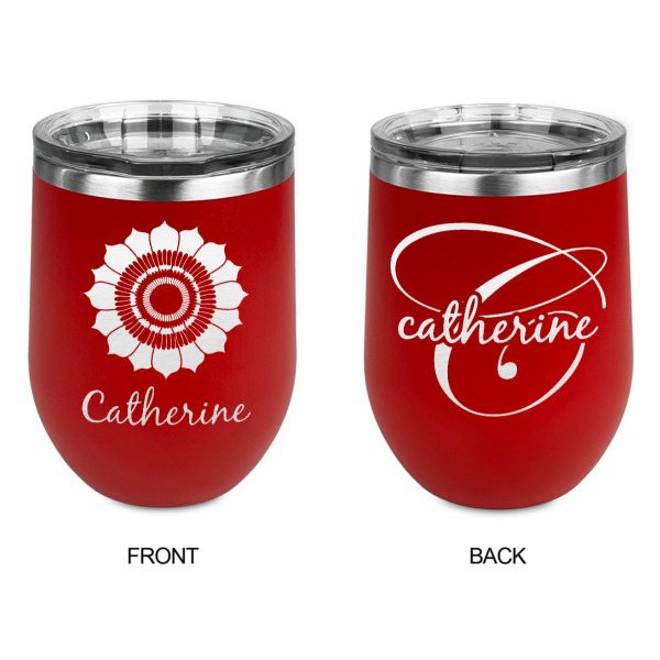 Custom Design - Stainless Wine Tumblers - Red - Double Sided - Approval