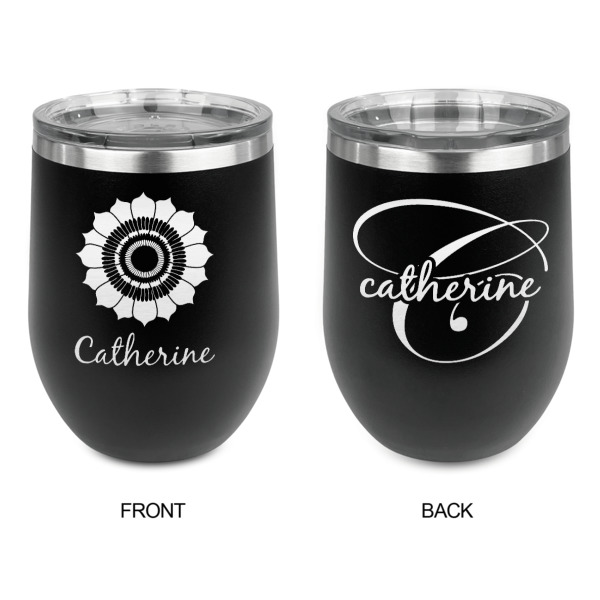 Custom Design - Stainless Wine Tumblers - Black - Double Sided - Approval
