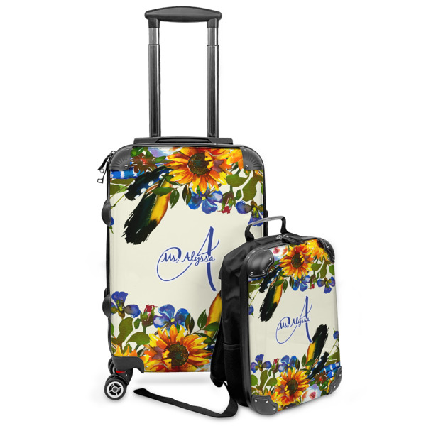 Custom Sunflowers Kids 2-Piece Luggage Set - Suitcase & Backpack (Personalized)