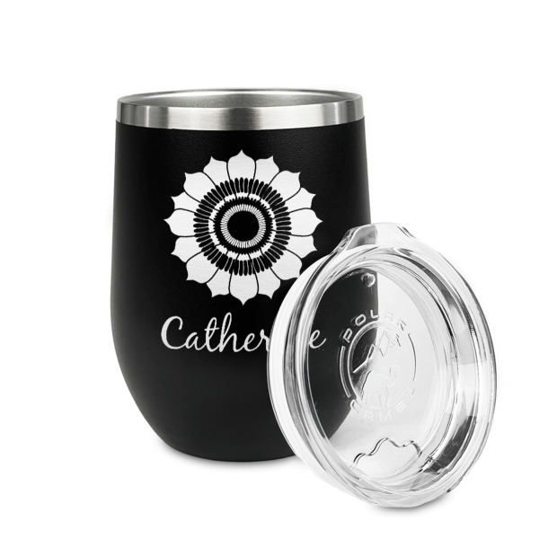 Custom Design - Stainless Wine Tumblers - Black - Double Sided - Alt View