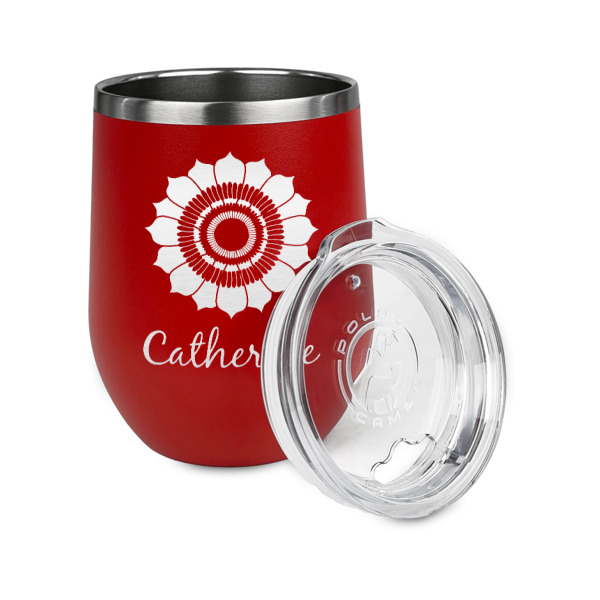 Custom Design - Stainless Wine Tumblers - Red - Double Sided - Alt View