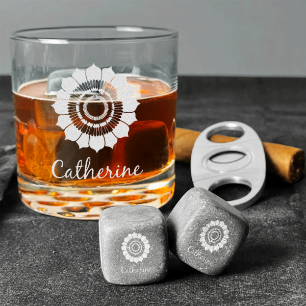 Custom Design - Whiskey Stones - Set of 3 - In Context