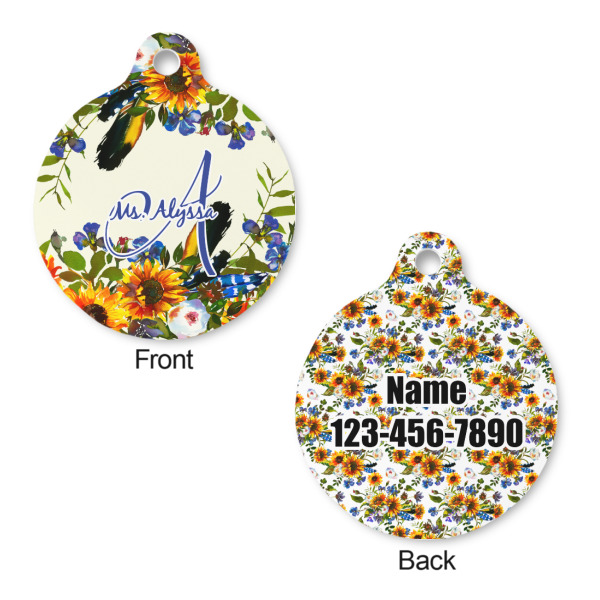Custom Design - Round Pet ID Tag - Large - Front & Back View