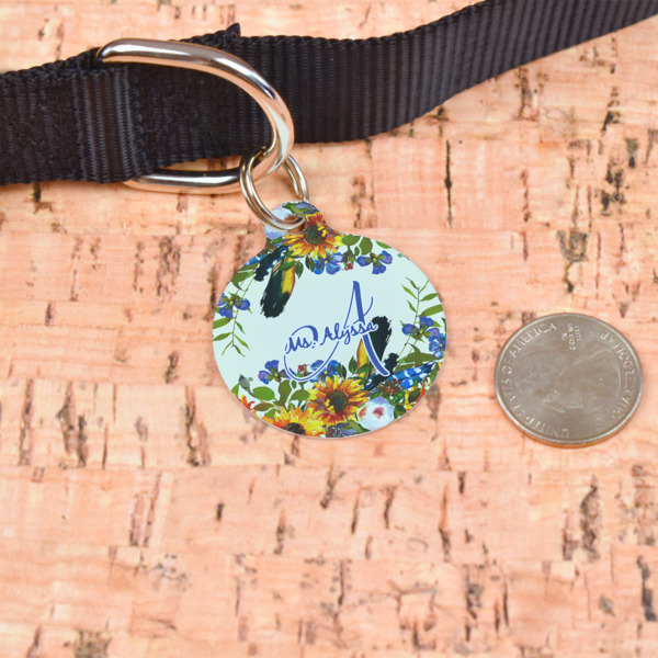 Custom Design - Round Pet ID Tag - Large - In Context