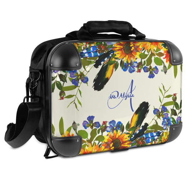 Custom Sunflowers Hard Shell Briefcase (Personalized)