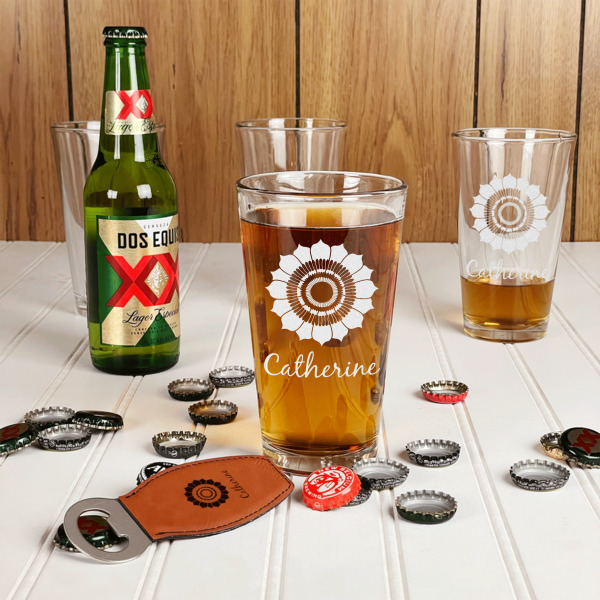 Custom Design - Leather Bar Bottle Opener - IN CONTEXT