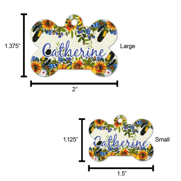 Custom Design - Bone Shaped Dog ID Tags - Comparison Scale