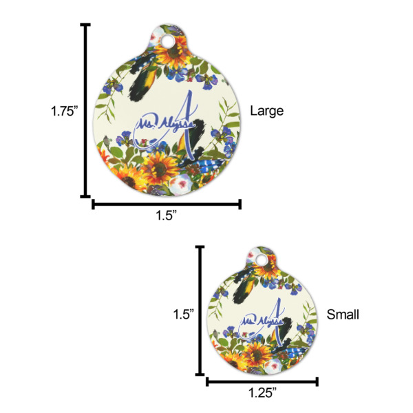 Custom Design - Round Pet ID Tag - Comparison Scale