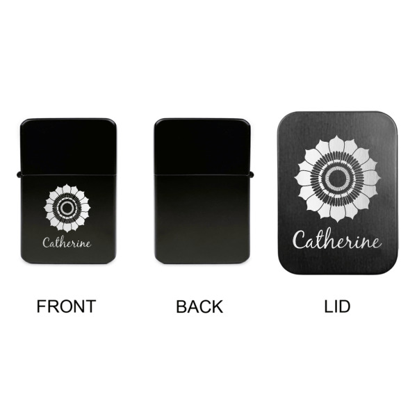 Custom Design - Windproof Lighters - Black, Single Sided, w Lid - APPROVAL
