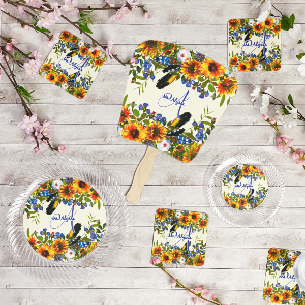 Custom Design - Party Supplies Combination Image - All items - Plates, Coasters, Fans