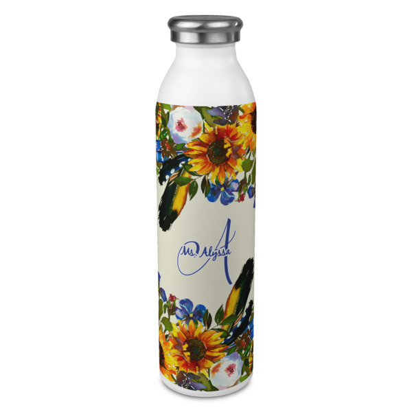 Custom Sunflowers 20oz Stainless Steel Water Bottle - Full Print (Personalized)