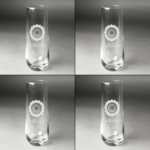Custom Design - Champagne Flute - Set of 4 - Approval