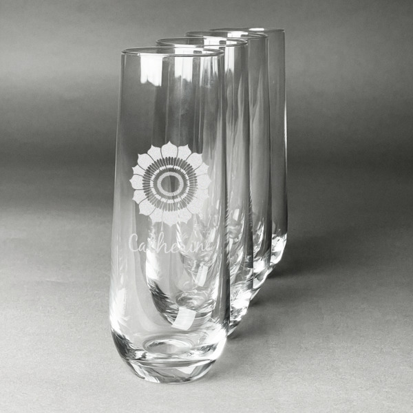 Custom Design - Champagne Flute - Set of 4 - Front/Main