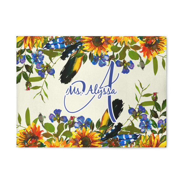 Custom Sunflowers 5' x 7' Patio Rug (Personalized)