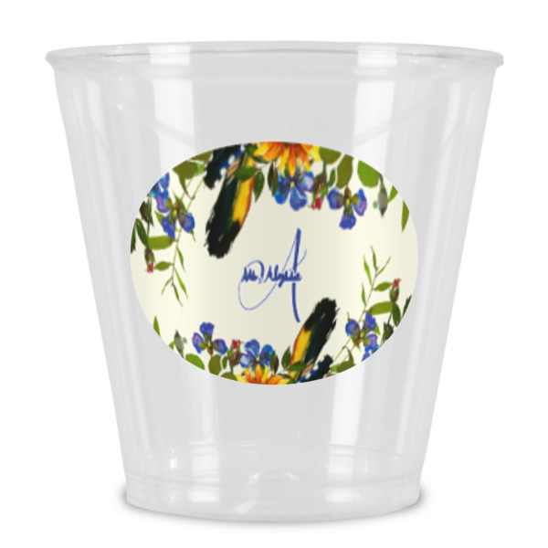 Custom Sunflowers Plastic Shot Glass (Personalized)