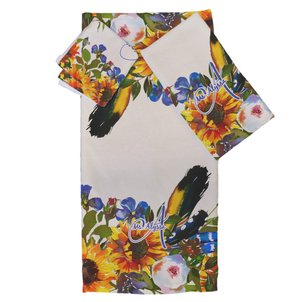 Custom Sunflowers Bath Towel Set - 3 Pcs (Personalized)