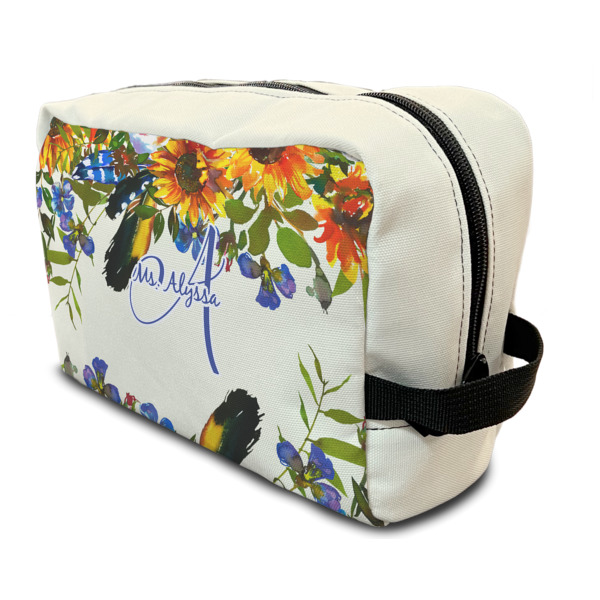Custom Sunflowers Toiletry Bag / Dopp Kit (Personalized)
