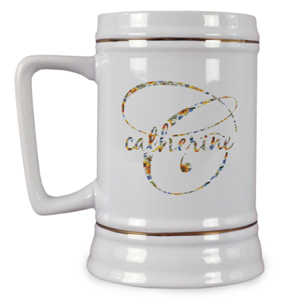 Custom Sunflowers Beer Stein (Personalized)