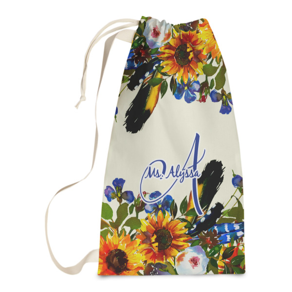 Custom Sunflowers Laundry Bags - Small (Personalized)