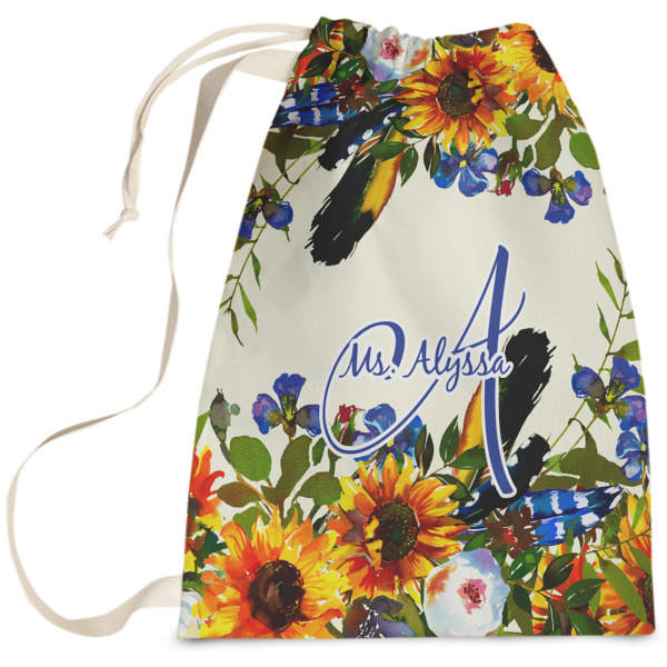 Custom Sunflowers Laundry Bag (Personalized)