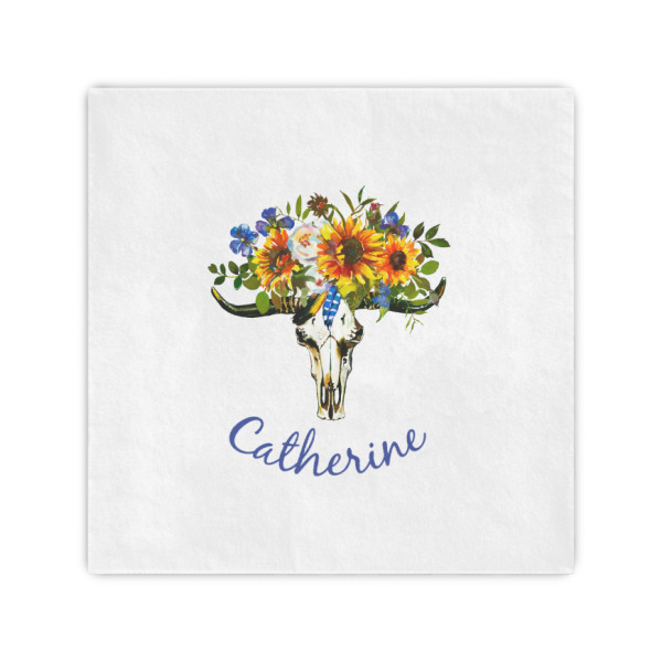 Custom Sunflowers Cocktail Napkins (Personalized)