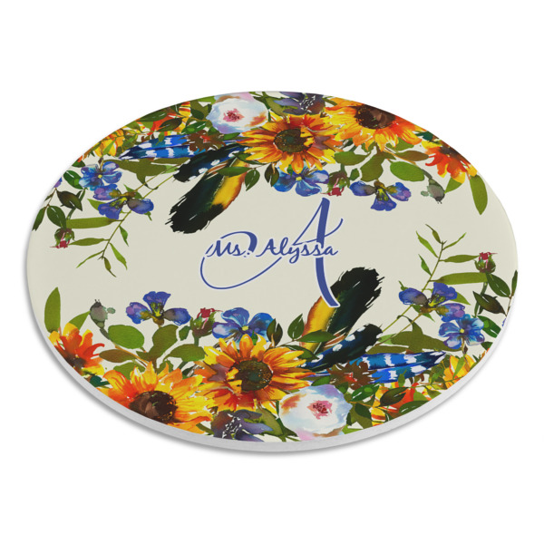 Custom Design - Round Stone Trivet - Angle View